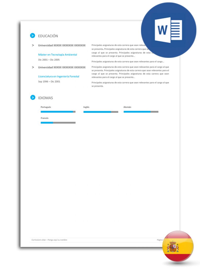 Modelo De Currículo Editable En Dos O Más Páginas